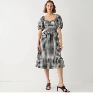 Smocked Gingham Midi Dress from J. Crew - NWT!